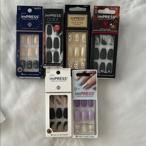 imPRESS Black and Purple Press-On Nails